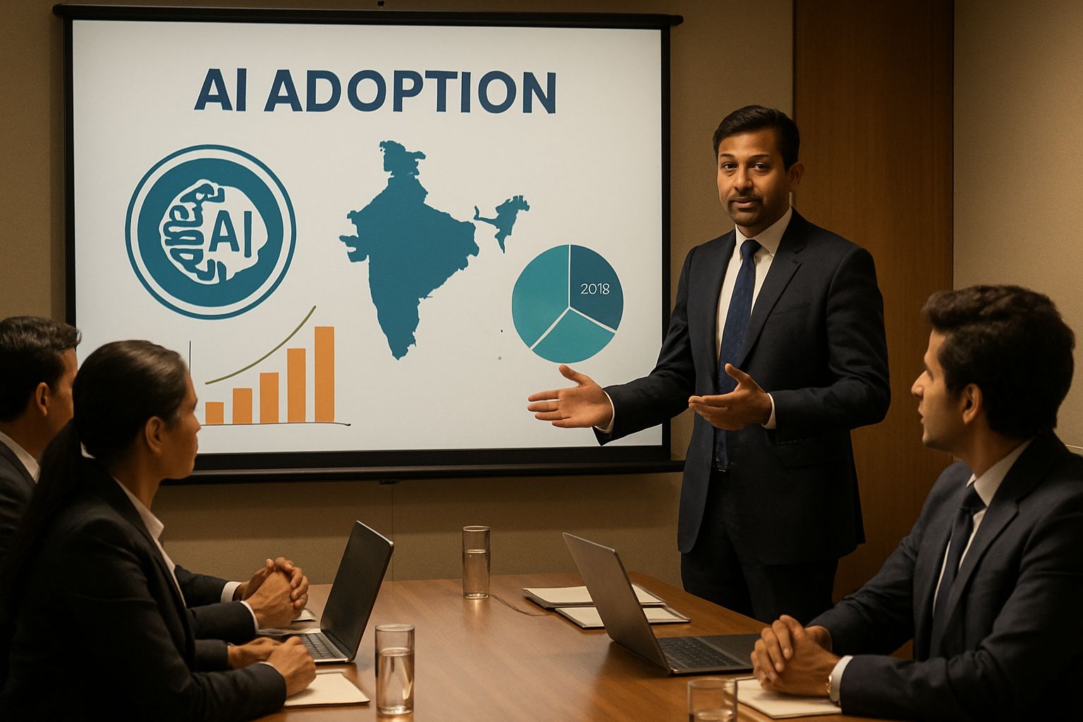 Indian professionals discussing AI and digital strategy